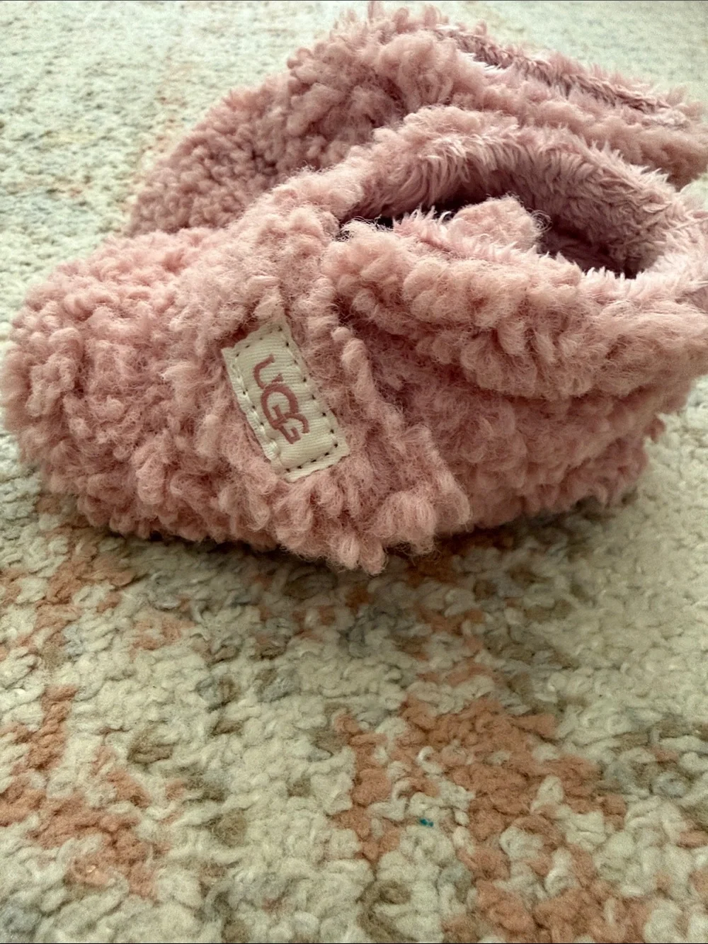UGG Dusty Rose Plush Slip-On Slippers
